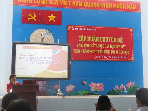 Tập huấn chuyên đề  Nâng cao chất lượng dạy học tập viết theo hướng phát triển năng lực ở tiểu học 
